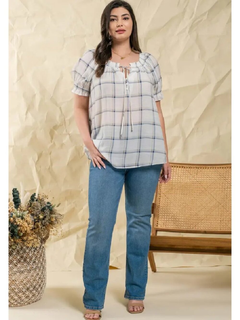NWT Curvy Peasant Blouse